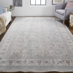 Alternative view of Feizy Marquette Transitional Oriental 3761F Taupe/Silver/Blue Area Rug