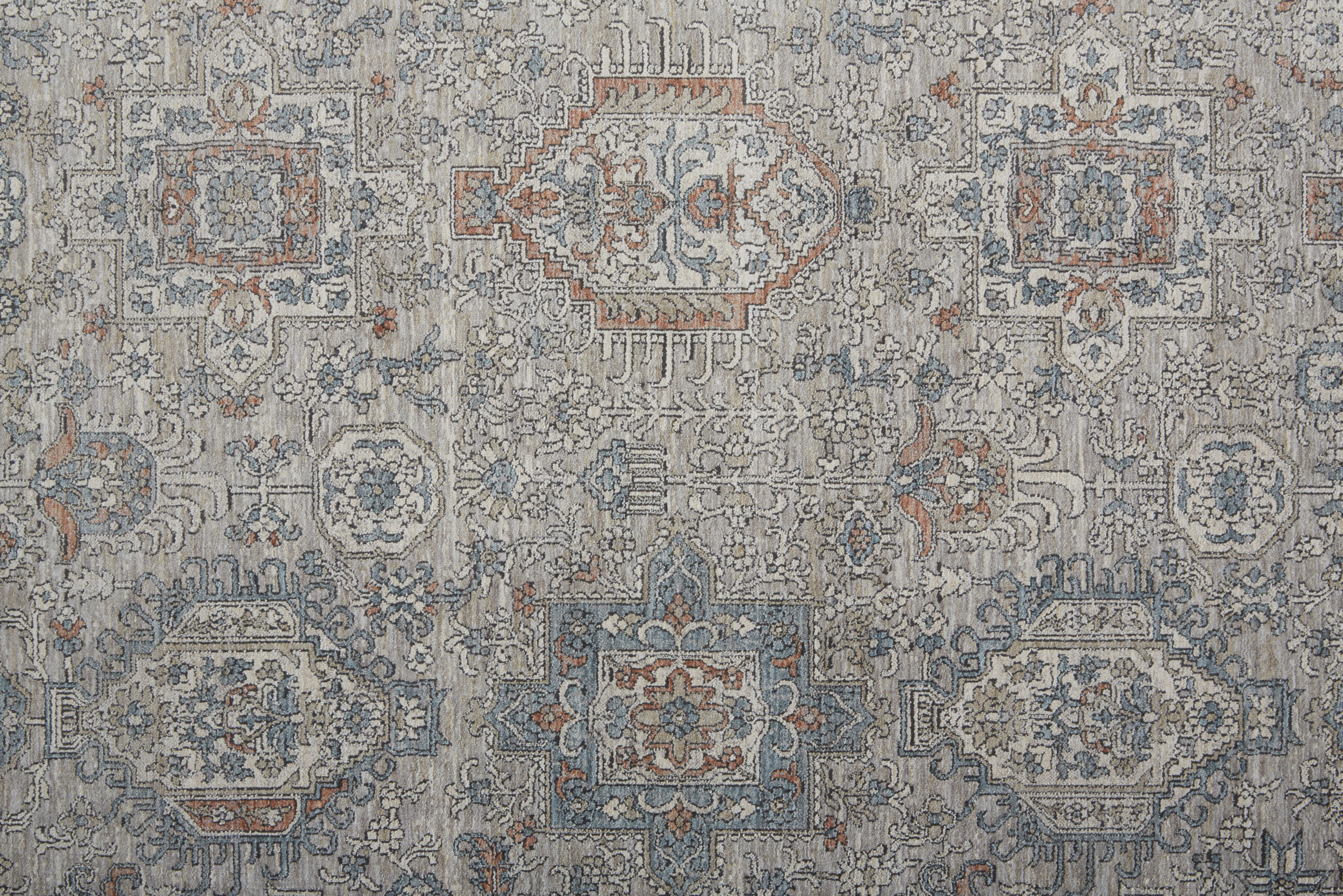 Feizy Marquette Transitional Oriental 3761F Taupe/Silver/Blue Area Rug - Image 5