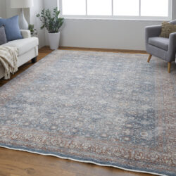 Alternative view of Feizy Marquette Transitional Oriental 39GTF Blue/Red Area Rug