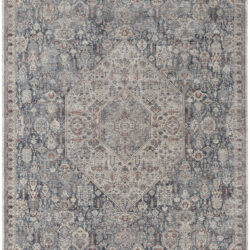Feizy Marquette Transitional Medallion 39GUF Blue/Ivory Area Rug