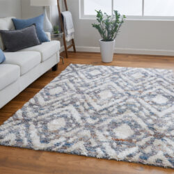 Alternative view of Feizy Mynka Transitional Diamond 39IAF Ivory/Gray/Taupe Area Rug