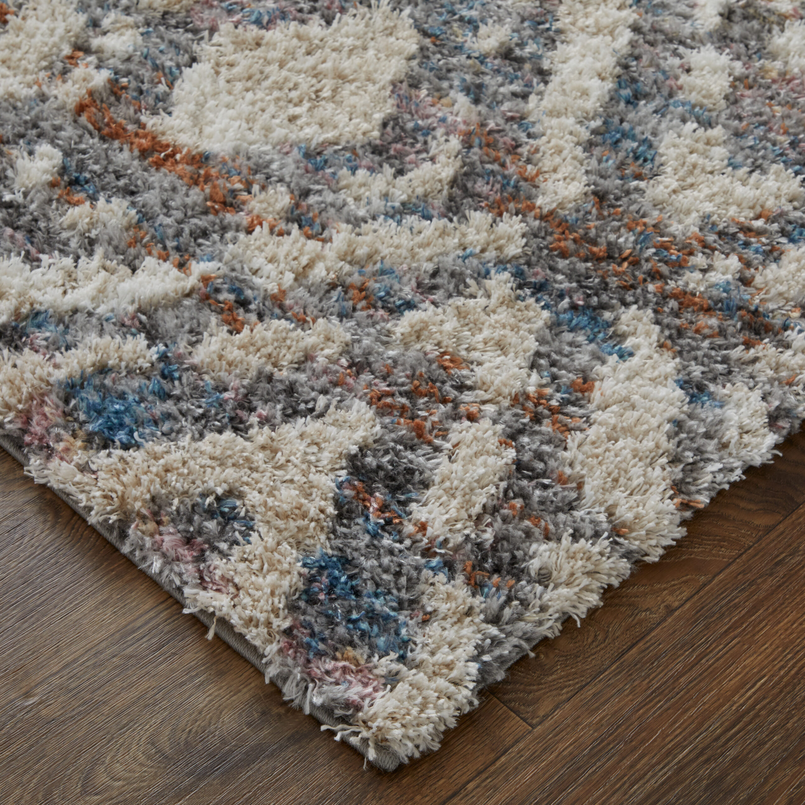 Feizy Mynka Transitional Diamond 39IAF Ivory/Gray/Taupe Area Rug - Image 3