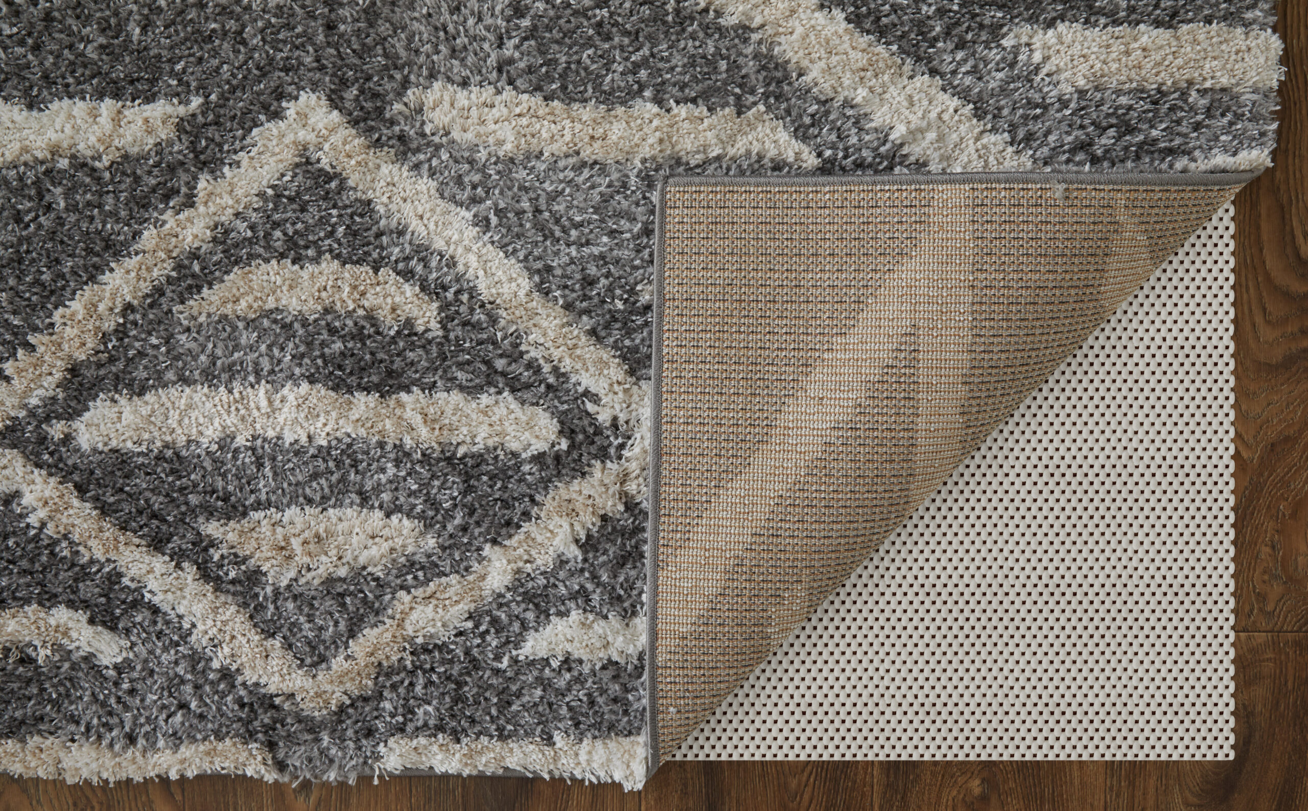 Feizy Mynka Transitional Diamond 39IBF Gray/Ivory Area Rug - Image 7