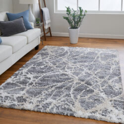 Alternative view of Feizy Mynka Transitional Abstract 39IDF Gray/Ivory Area Rug