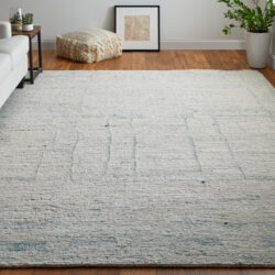 Alternative view of Feizy Navaro Modern Distressed 8913F Ivory/Gray/Blue Area Rug