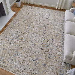 Alternative view of Feizy Pasha Transitional Distressed 39M6F Taupe/Ivory/Blue Area Rug
