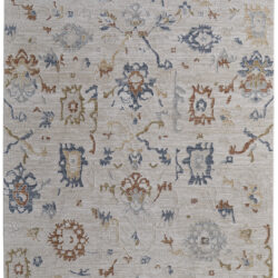 Feizy Pasha Transitional Floral & Botanical 39M8F Ivory/Blue/Gold Area Rug
