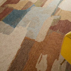 Alternative view of Feizy Pearson Modern Abstract 39SDF Blue/Ivory/Orange Area Rug