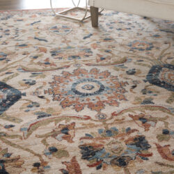Alternative view of Feizy Pearson Traditional Medallion 39SGF Ivory/Red/Blue Area Rug