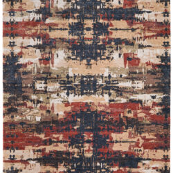Feizy Pearson Modern Abstract 39SQF Blue/Red/Tan Area Rug