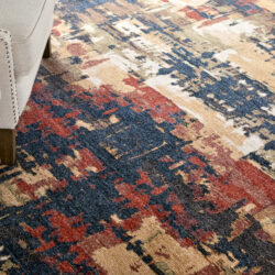 Alternative view of Feizy Pearson Modern Abstract 39SQF Blue/Red/Tan Area Rug
