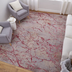 Alternative view of Feizy Pryor Modern Abstract 39NEF Pink/Gray/Taupe Area Rug
