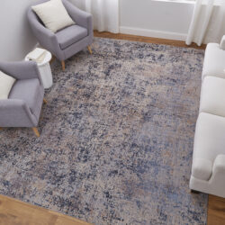 Alternative view of Feizy Pryor Modern Watercolor 39NGF Blue/Tan/Brown Area Rug