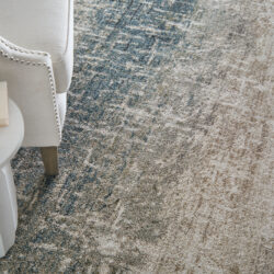 Alternative view of Feizy Richmond Modern Abstract 39R5F Ivory/Blue/Green Area Rug