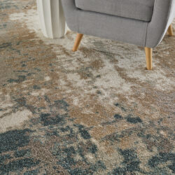 Alternative view of Feizy Richmond Modern Abstract 39R6F Gray/White/Blue Area Rug