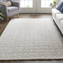 Alternative view of Feizy Redford Transitional Solid 8669F Ivory Area Rug