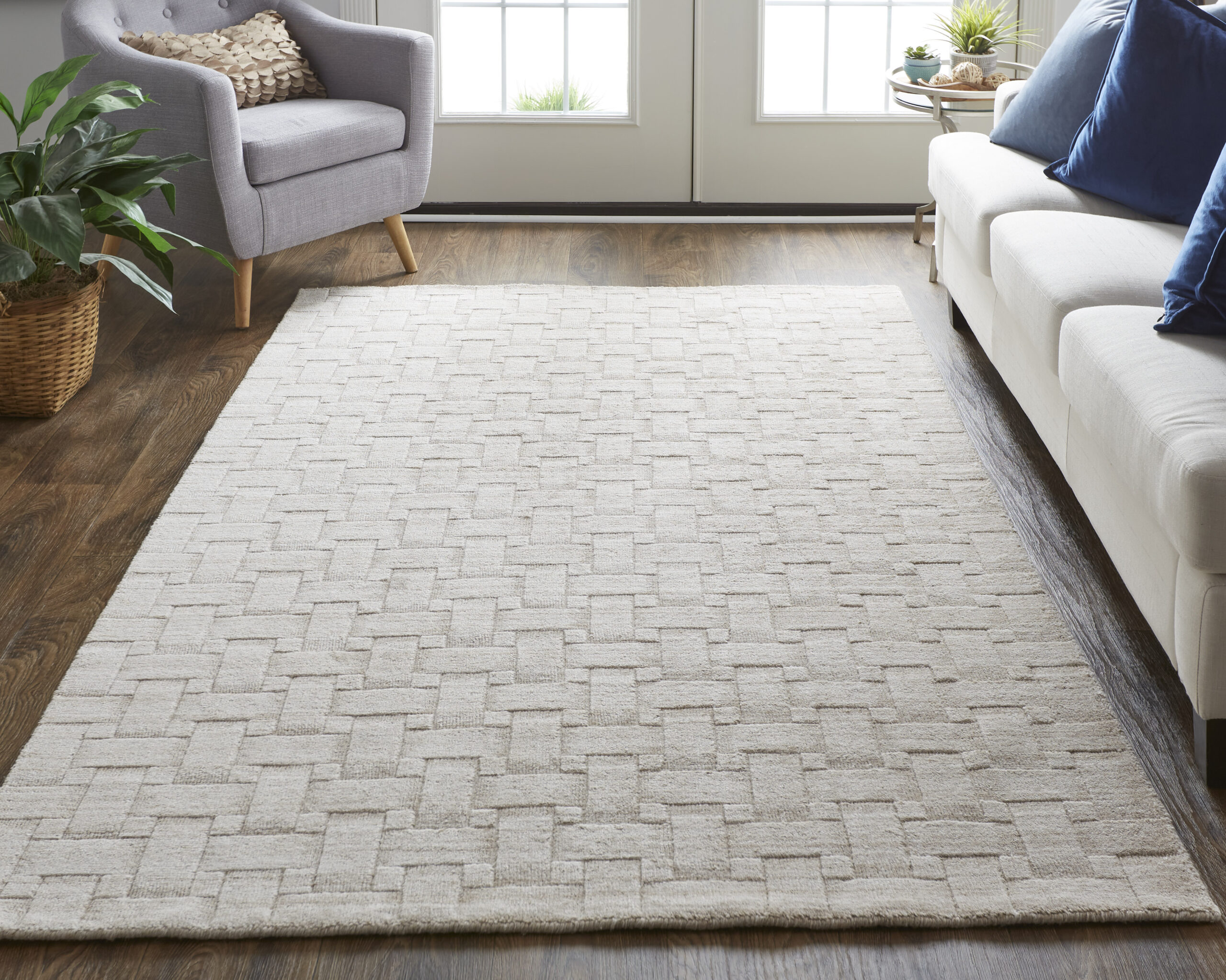 Feizy Redford Transitional Solid 8669F Ivory Area Rug - Image 2