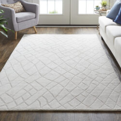 Alternative view of Feizy Redford Transitional Solid 8846F Ivory/Gray Area Rug