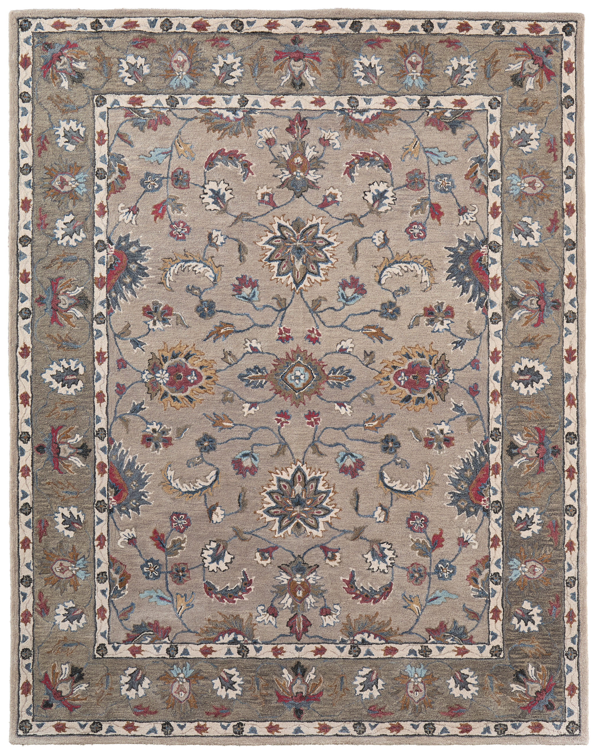 Feizy Rylan Transitional Oriental 8642F Ivory/Taupe/Blue Area Rug