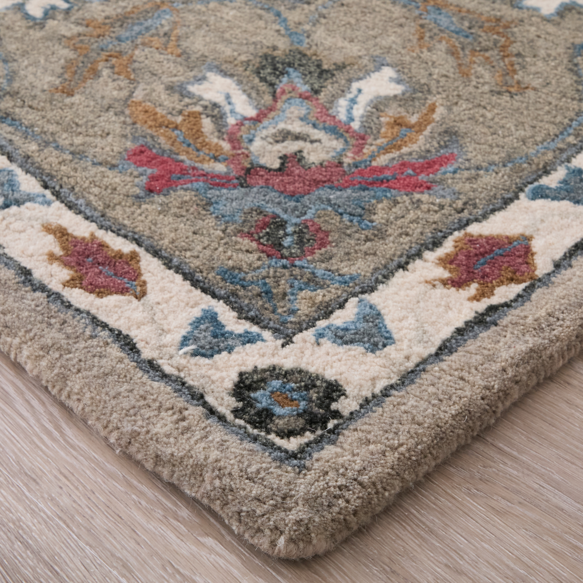 Feizy Rylan Transitional Oriental 8642F Ivory/Taupe/Blue Area Rug - Image 3