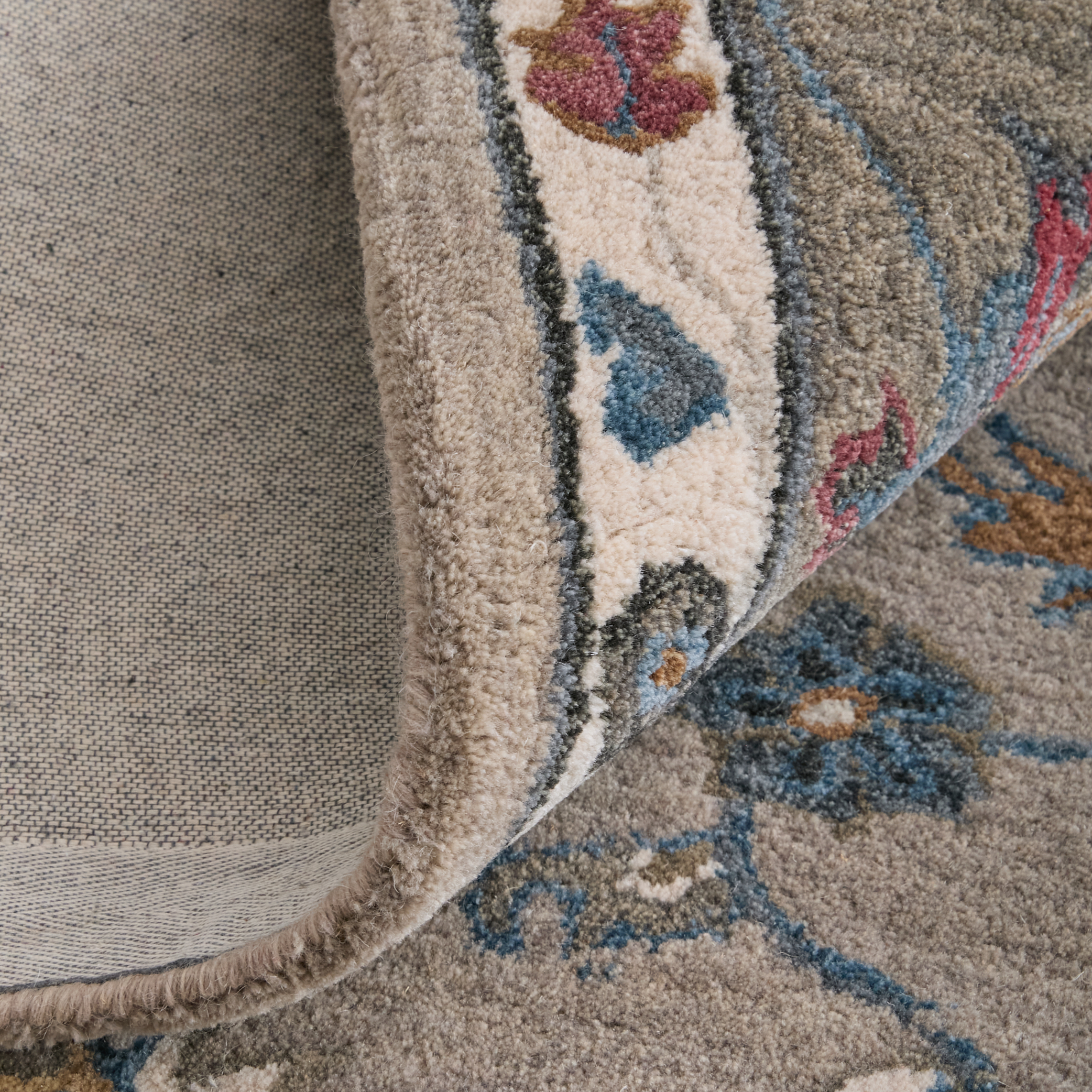 Feizy Rylan Transitional Oriental 8642F Ivory/Taupe/Blue Area Rug - Image 8