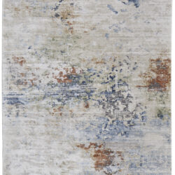 Feizy Sonora Modern Abstract 39NUF Ivory/Blue/Red Area Rug