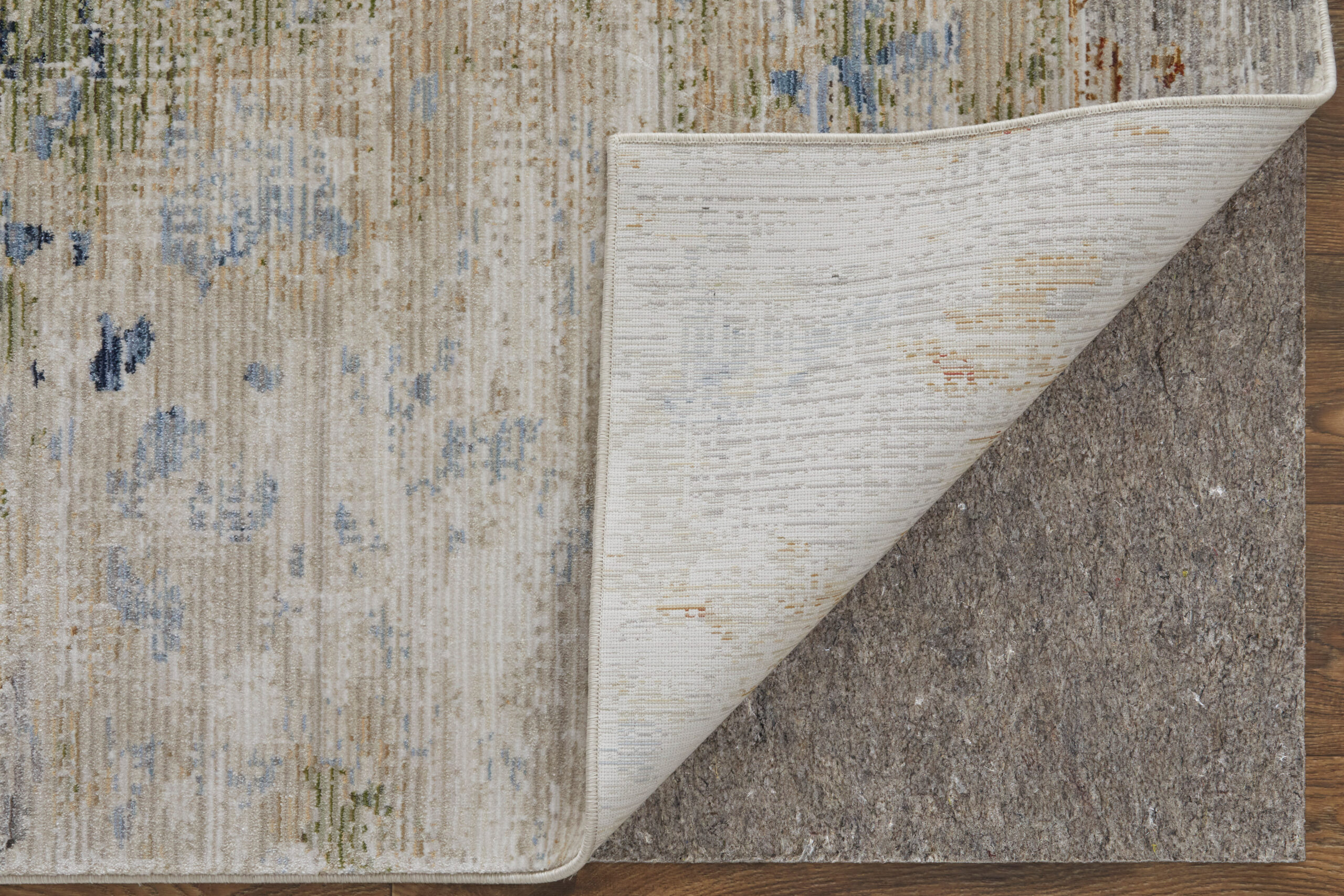 Feizy Sonora Modern Abstract 39NUF Ivory/Blue/Red Area Rug - Image 6