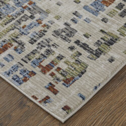 Alternative view of Feizy Sonora Modern Abstract 39NVF Ivory/Green/Blue Area Rug