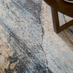 Alternative view of Feizy Sonora Modern Abstract 39NWF Tan/Blue/Gray Area Rug