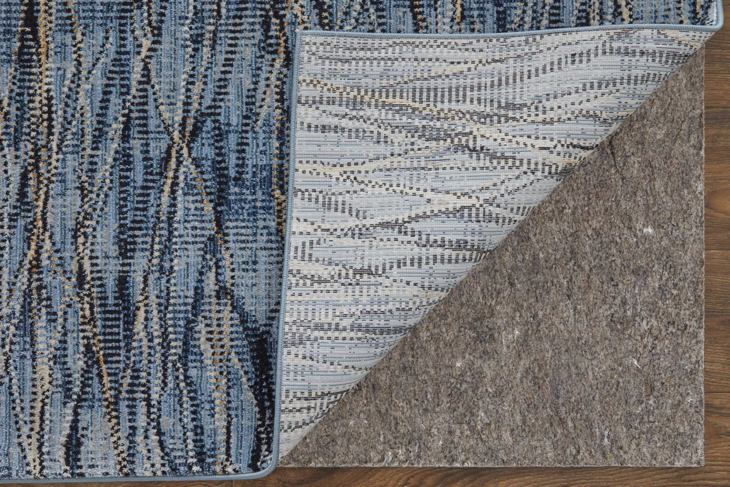 Feizy Sonora Modern Abstract 39NXF Blue/Ivory/Tan Area Rug - Image 7