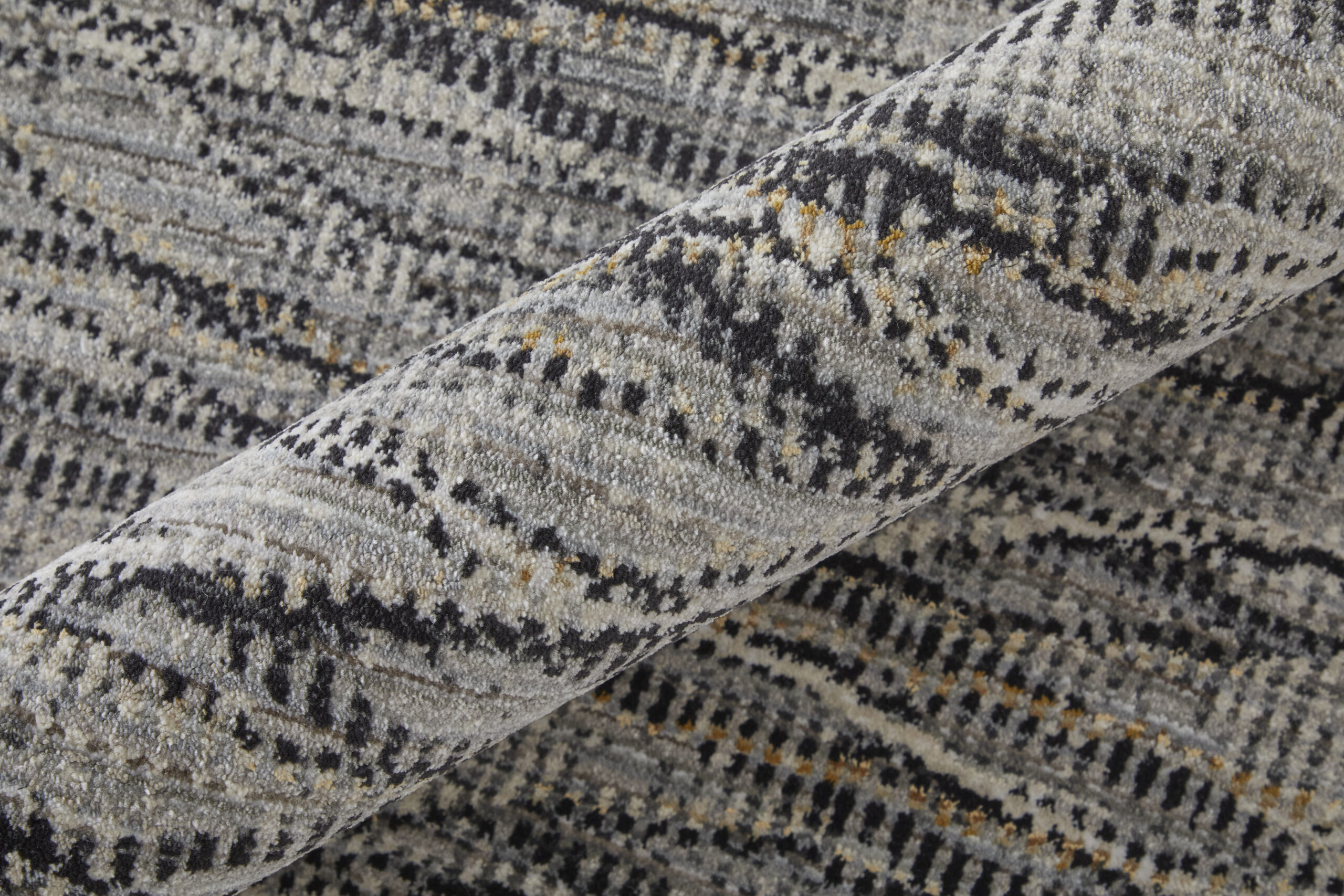 Feizy Sonora Modern Abstract 39NXF Gray/Ivory/Tan Area Rug - Image 3
