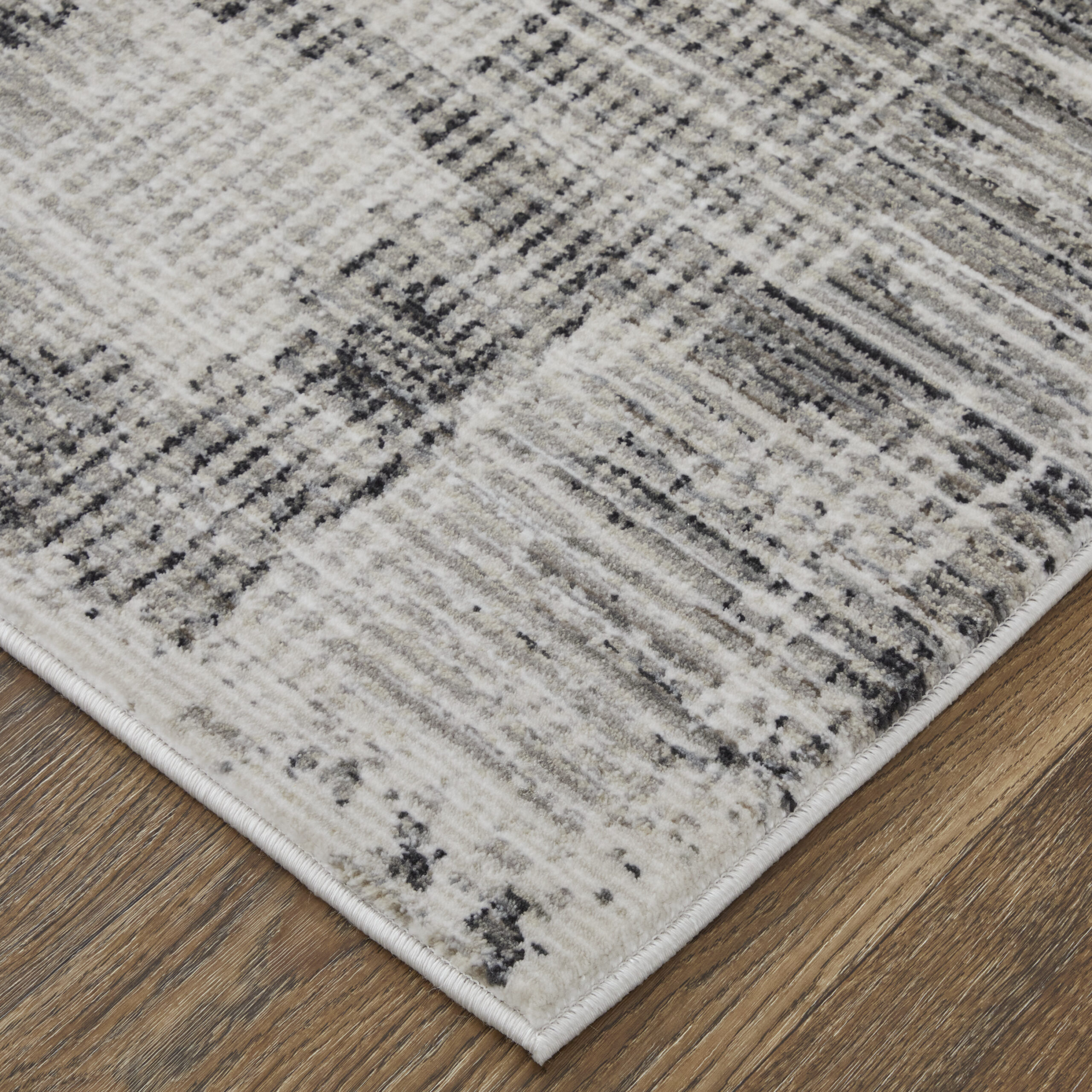 Feizy Sonora Modern Abstract 39NYF Gray/Ivory Area Rug - Image 2