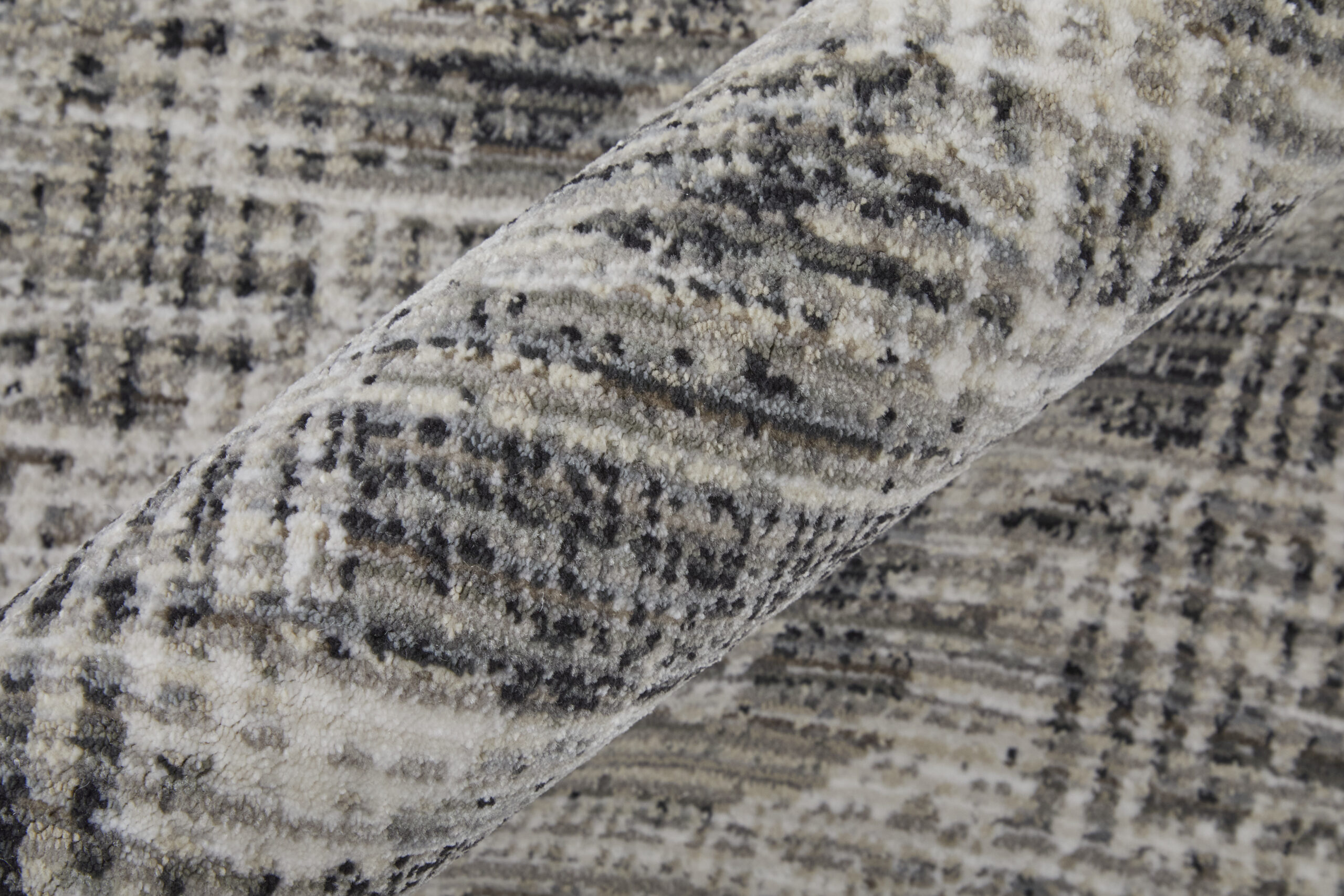 Feizy Sonora Modern Abstract 39NYF Gray/Ivory Area Rug - Image 3