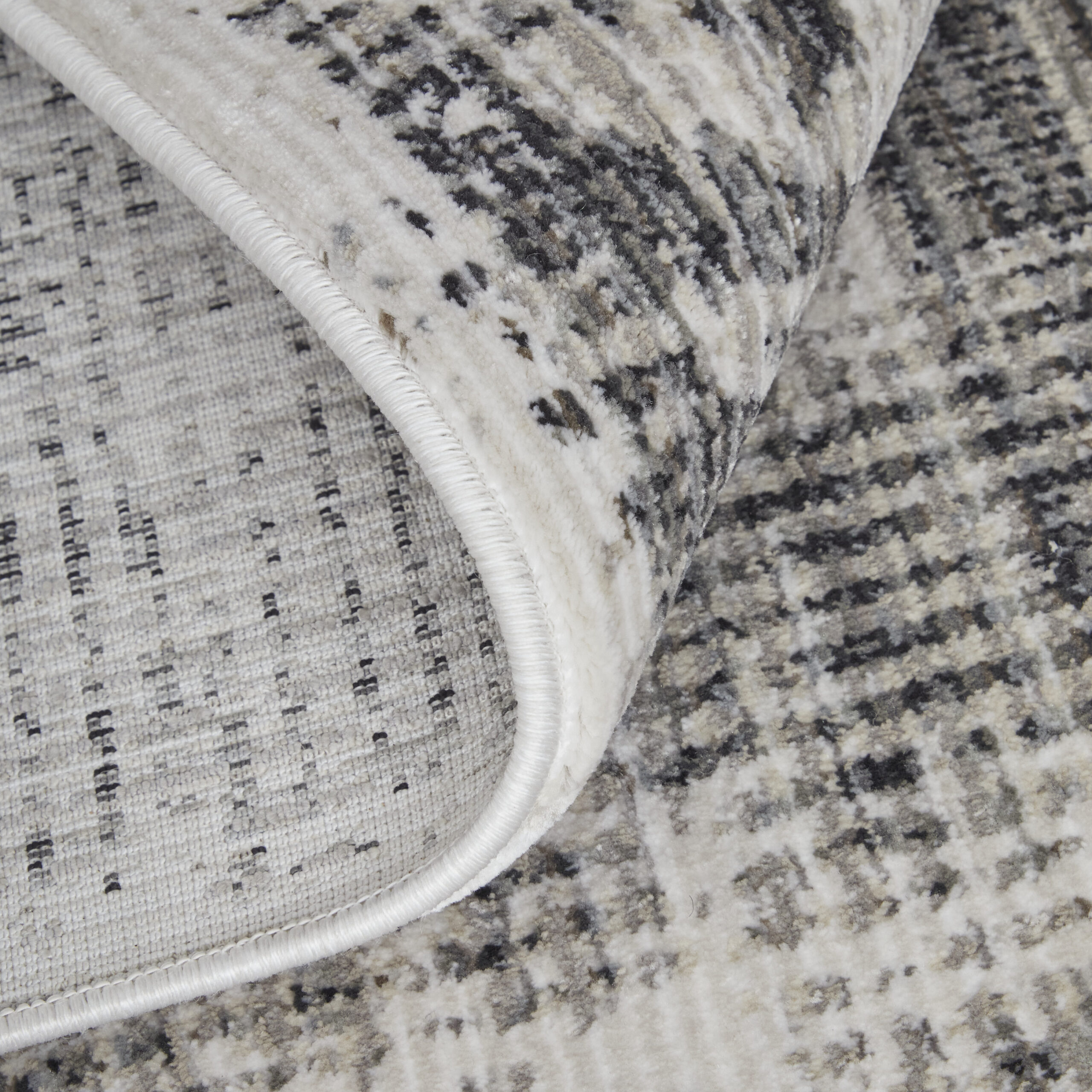 Feizy Sonora Modern Abstract 39NYF Gray/Ivory Area Rug - Image 8