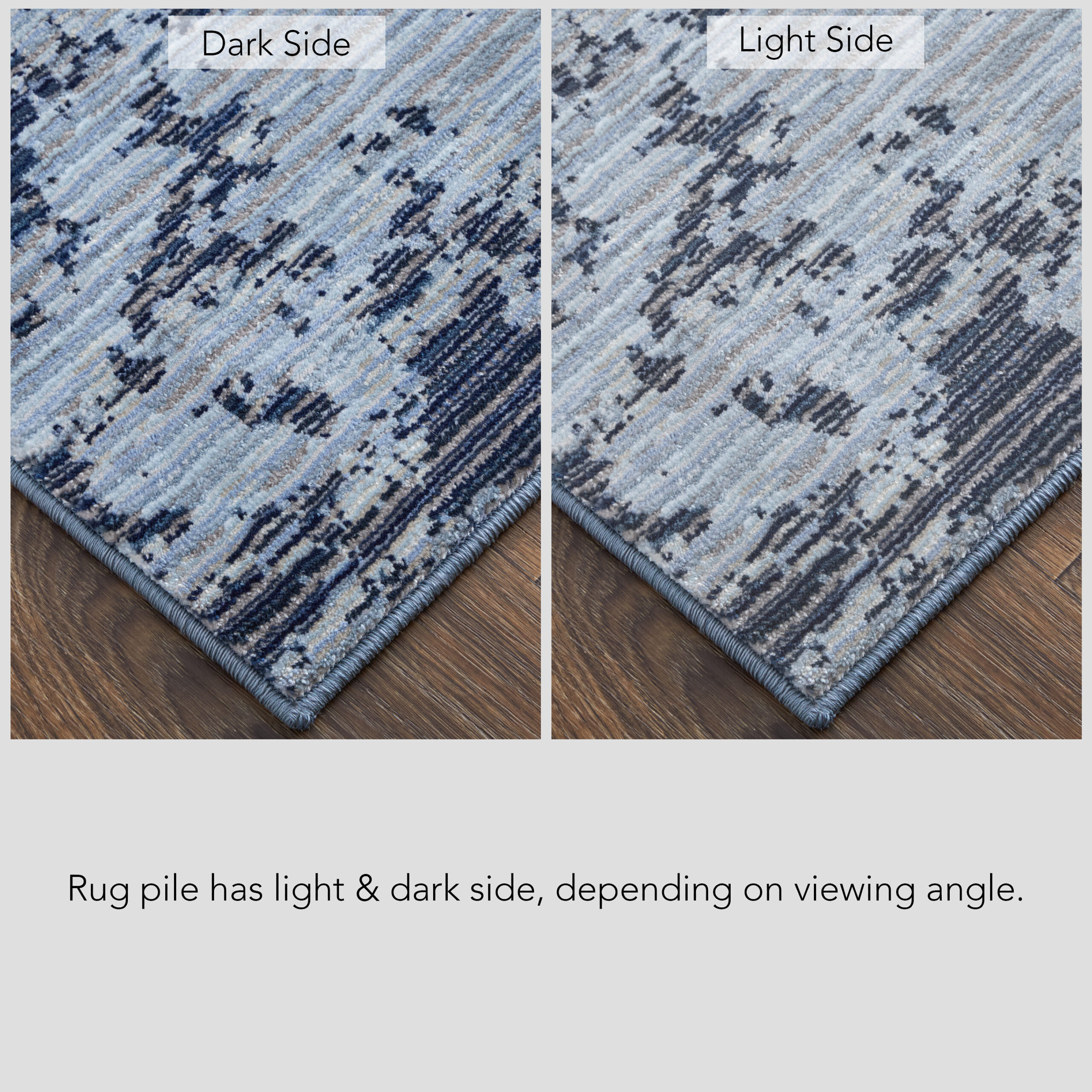 Feizy Sonora Modern Abstract 39PLF Blue/Black Area Rug - Image 2