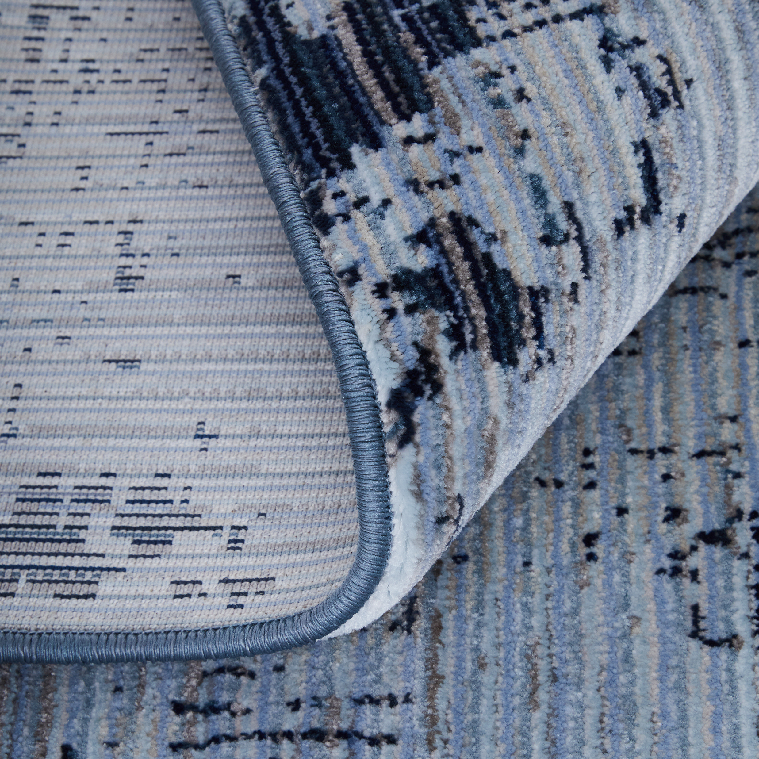 Feizy Sonora Modern Abstract 39PLF Blue/Black Area Rug - Image 8