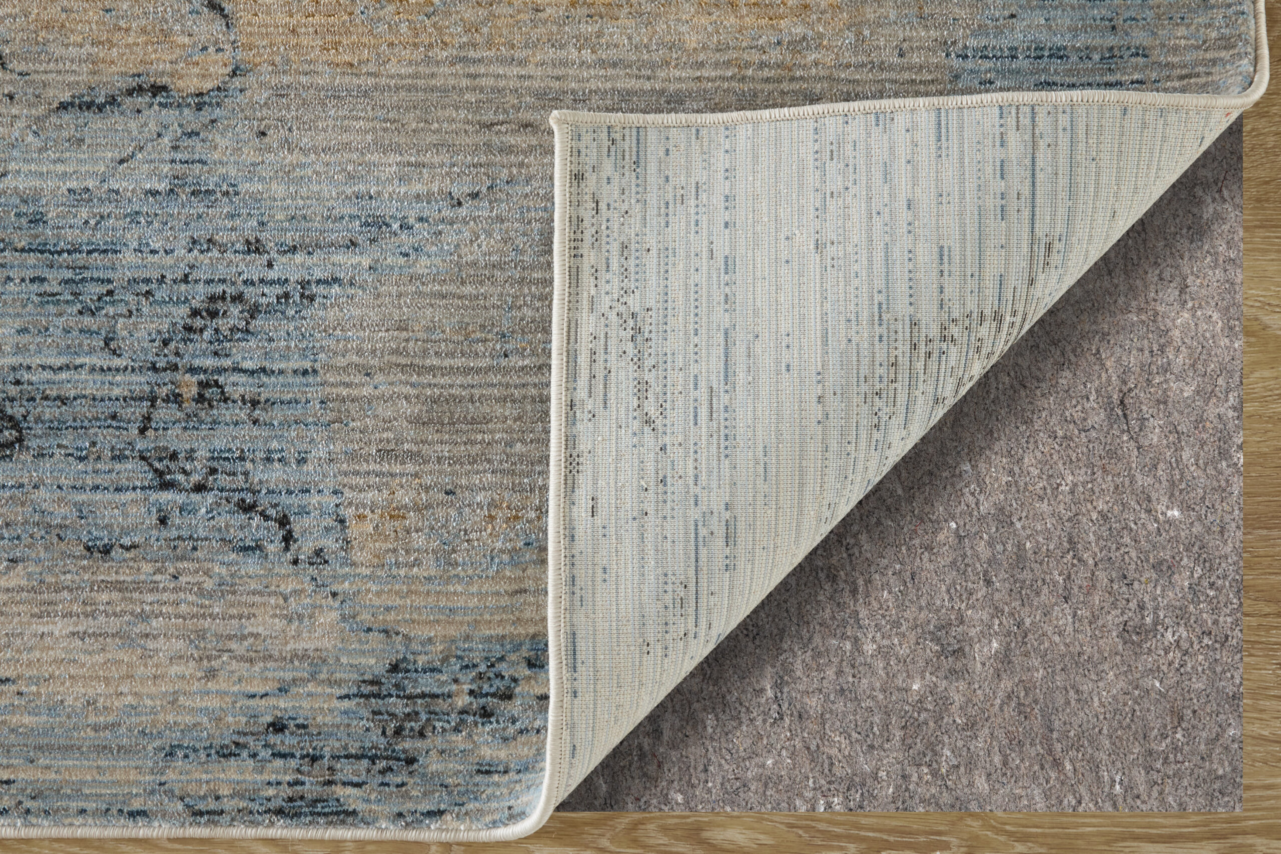 Feizy Sonora Modern Abstract 39U9F Blue/Ivory/Tan Area Rug - Image 7