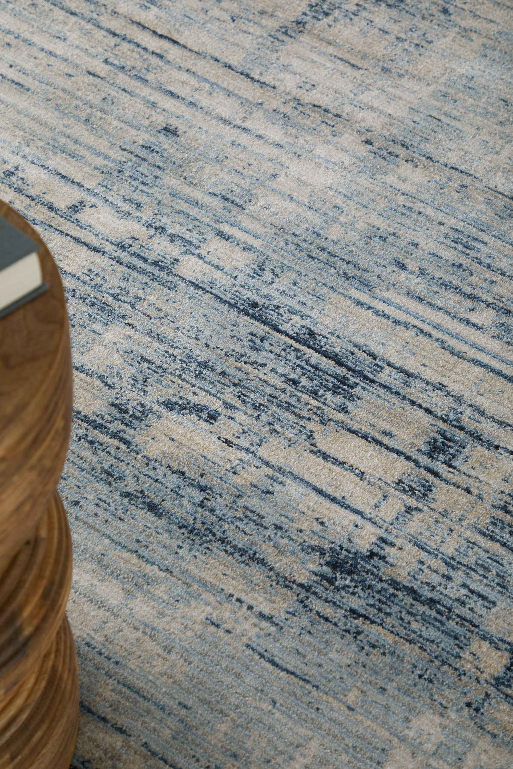 Feizy Sonora Modern Abstract 39UAF Blue/Ivory/Gray Area Rug - Image 2