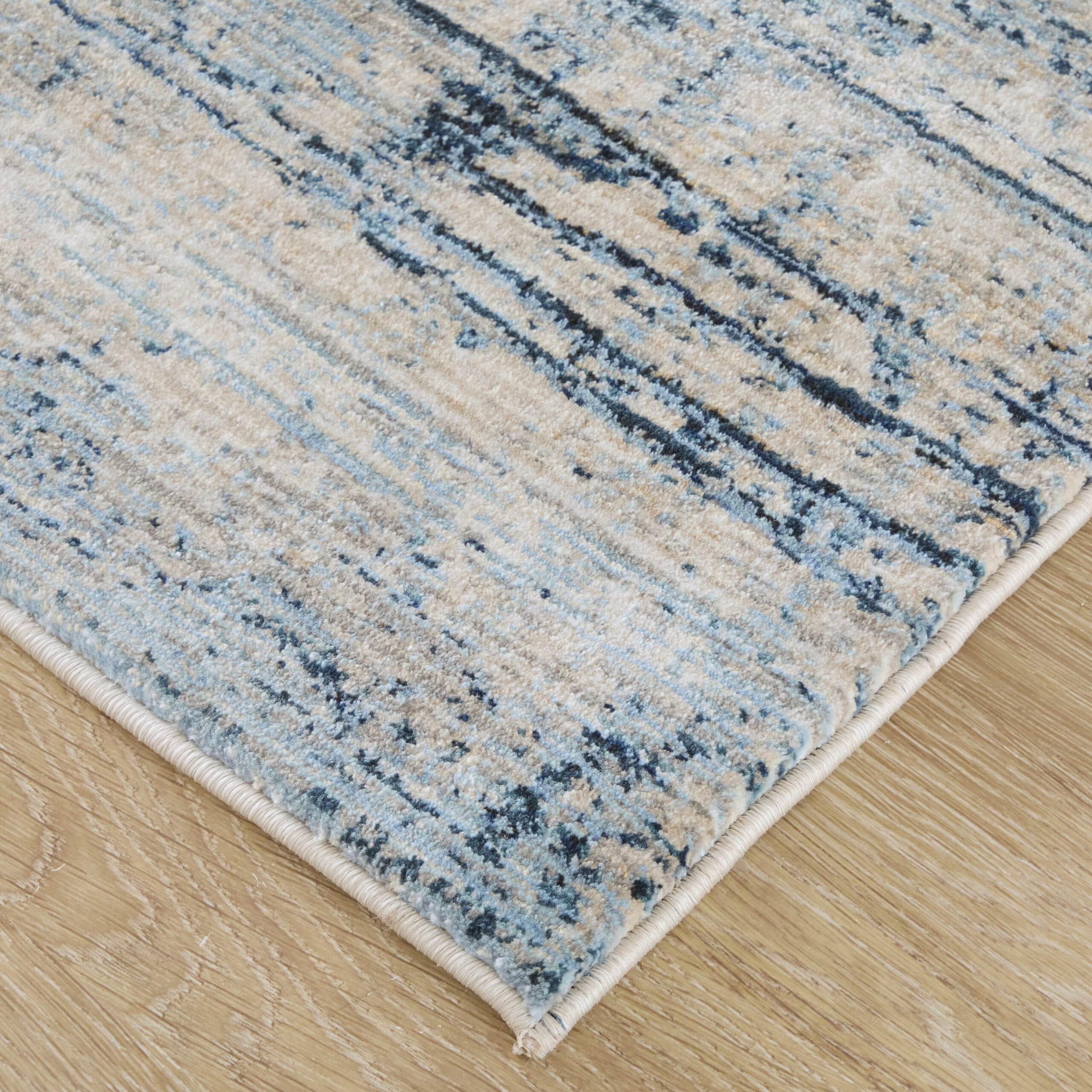 Feizy Sonora Modern Abstract 39UAF Blue/Ivory/Gray Area Rug - Image 3