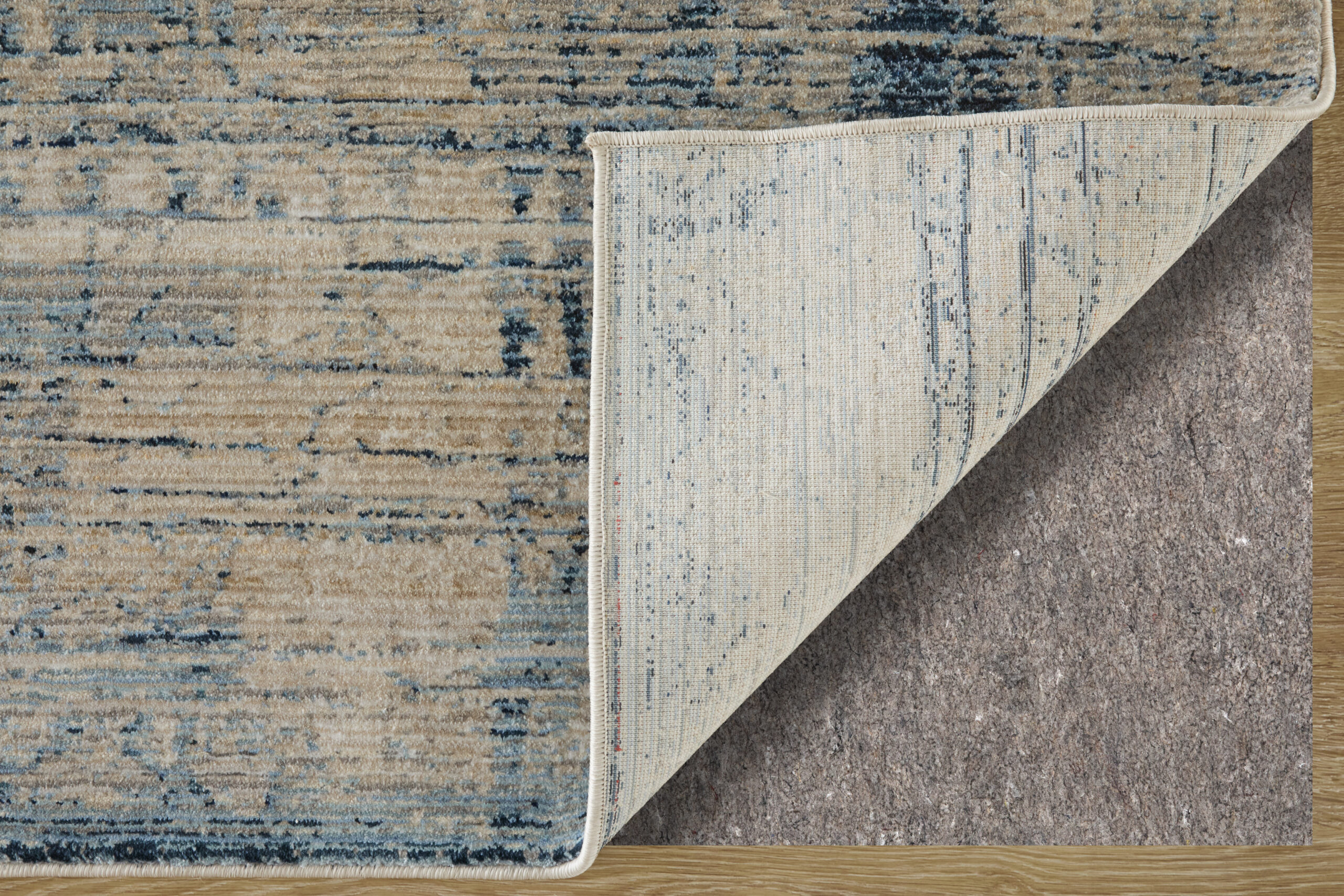 Feizy Sonora Modern Abstract 39UAF Blue/Ivory/Gray Area Rug - Image 7