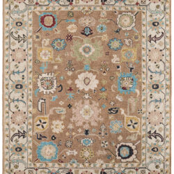 Feizy Springfield Traditional Floral & Botanical 8A45F Tan/Ivory/Blue Area Rug