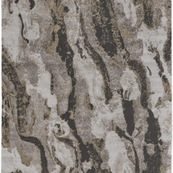 Feizy Vancouver Modern Abstract 39FGF Ivory/Brown/Taupe Area Rug