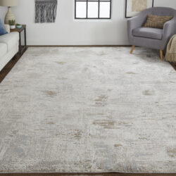 Alternative view of Feizy Vancouver Modern Abstract 39FHF Ivory/Gray/Tan Area Rug