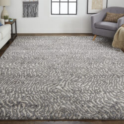 Alternative view of Feizy Vancouver Modern Abstract 39FJF Gray/Taupe/Ivory Area Rug