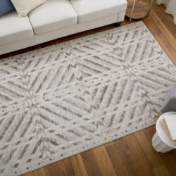 Alternative view of Feizy Vancouver Modern Geometric 39NQF Ivory/Tan/Brown Area Rug