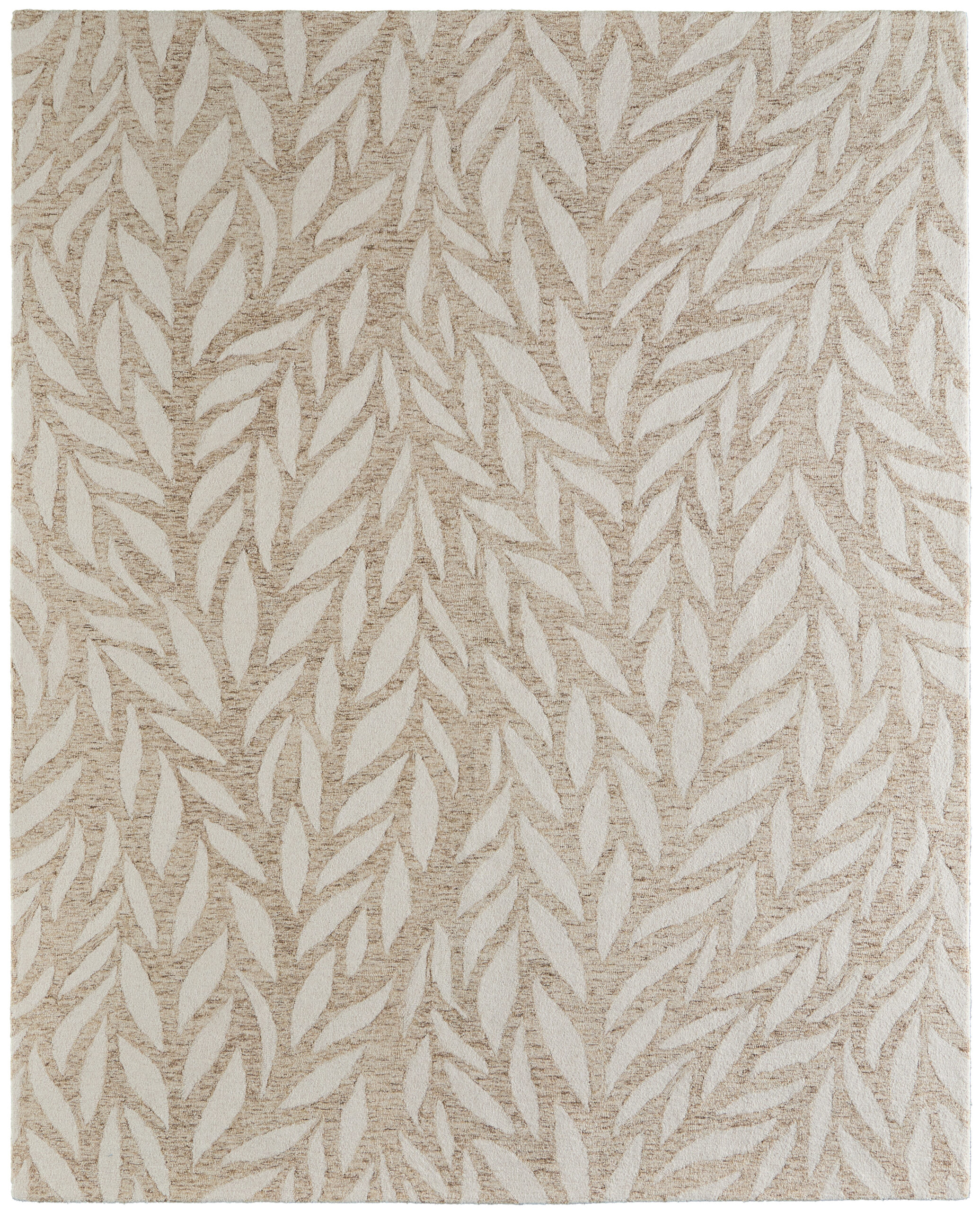 Feizy Wallace Modern Floral & Botanical 8A37F Tan/Ivory Area Rug