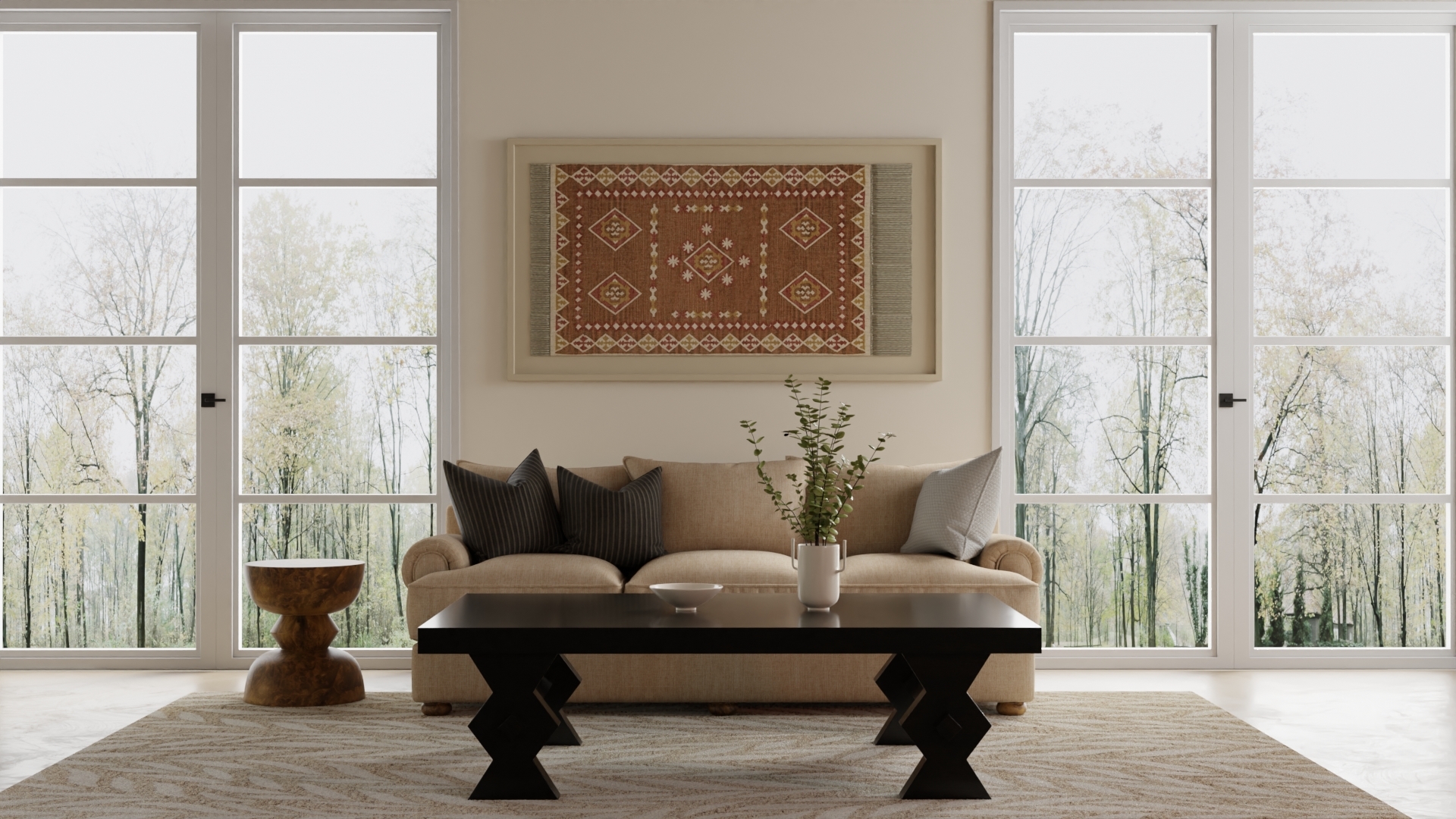 Feizy Wallace Modern Floral & Botanical 8A37F Tan/Ivory Area Rug - Image 7