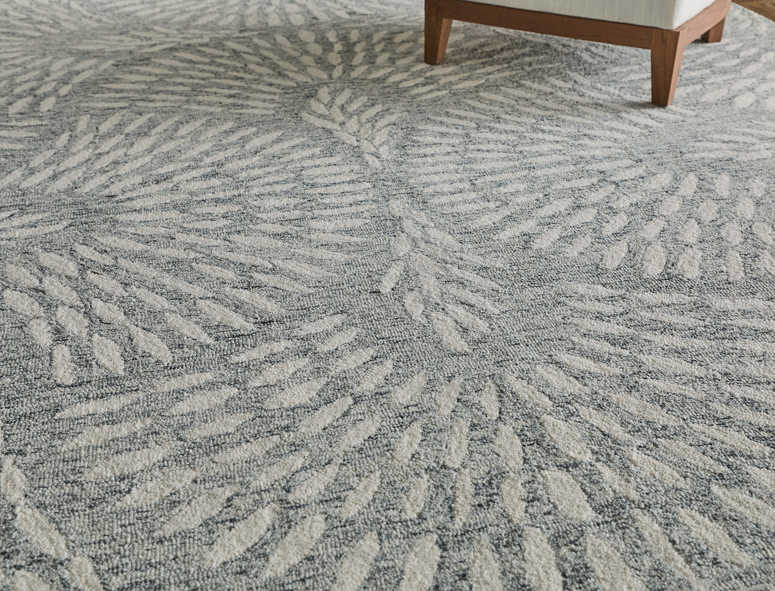 Feizy Wallace Modern Floral & Botanical 8A38F Gray/Ivory Area Rug - Image 2