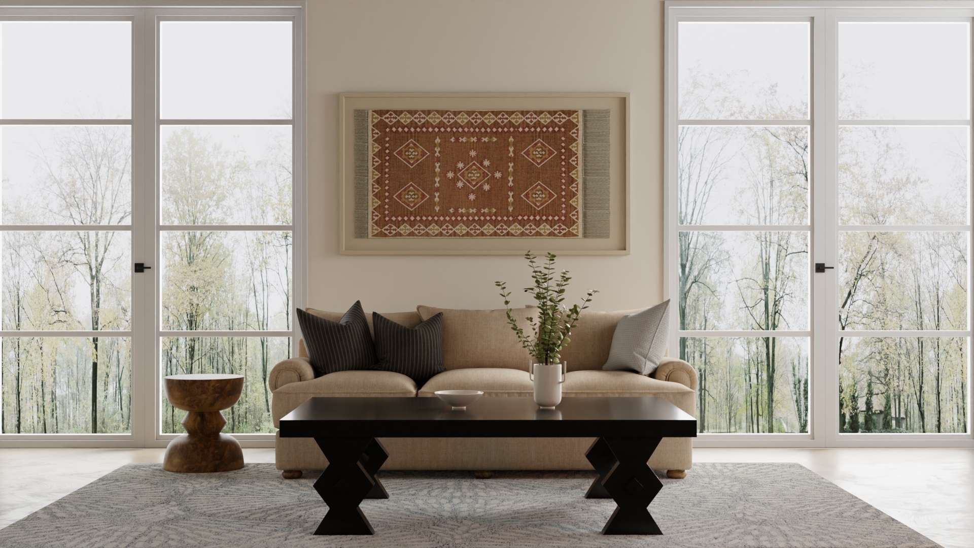 Feizy Wallace Modern Floral & Botanical 8A38F Gray/Ivory Area Rug - Image 7