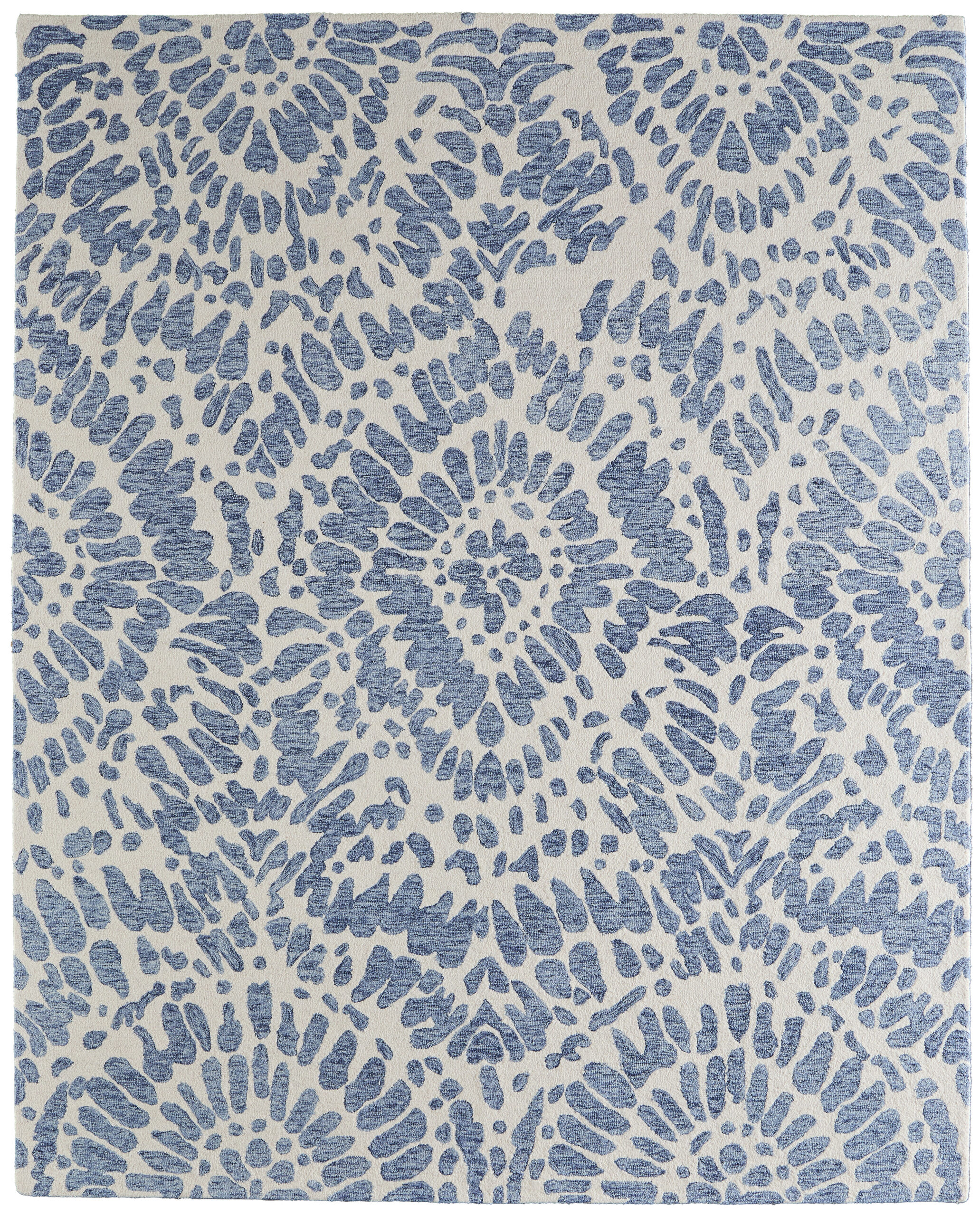 Feizy Wallace Modern Abstract 8A39F Blue/Ivory Area Rug